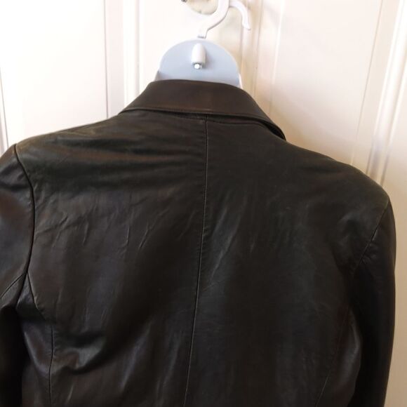KC Collections black button front leather jacket - Picture 17 of 17